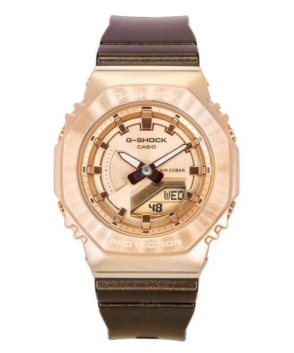 Casio G-Shock Analog Digital Bio-Based Resin Strap Rose Gold Dial Quartz GM-S2100CB-5A 200M Women's Watch