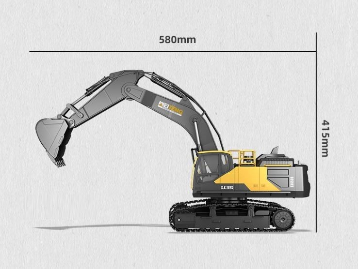 RC excavator Digger, 2.4G, 18CH, Alloy bucket, Smoke simulation
