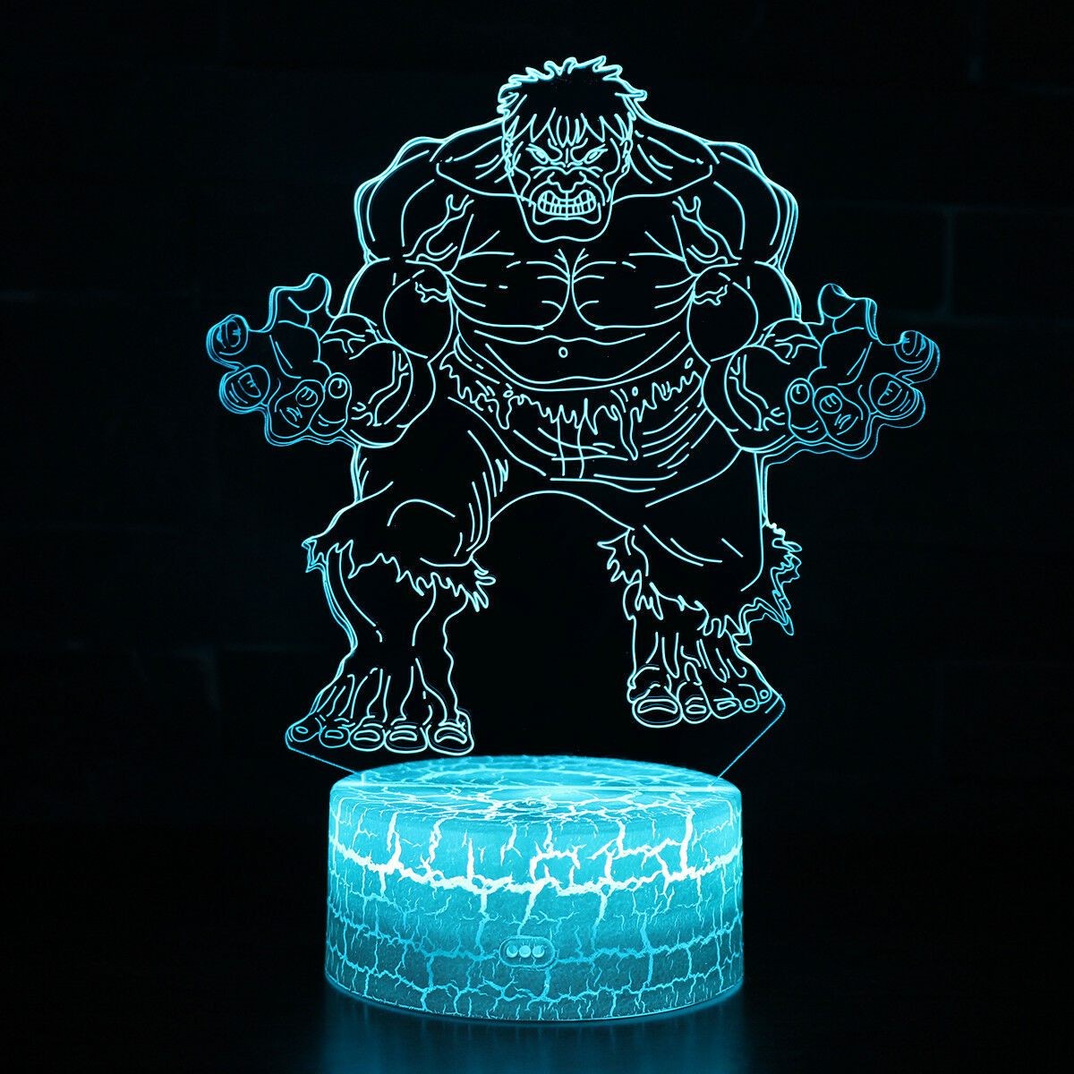 Hulk 3D Night LED Light, Power By USB, 7 Changeable colors