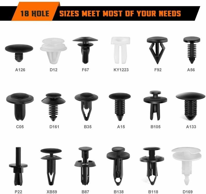 445pcs Car Push Retainer Clips Bumper Rivets Dash Removal Tools Kit