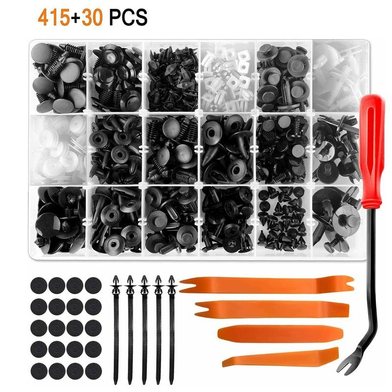 445pcs Car Push Retainer Clips Bumper Rivets Dash Removal Tools Kit