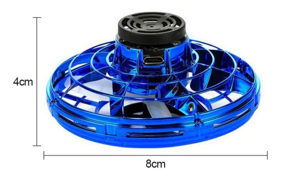 Flying Spinner, UFO Fingertip, Rechargeable Flying Gyroscope USB Toy, Red