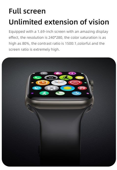 Smart Watch, KUMI KU2 PRO, Black, 1 Year Warranty