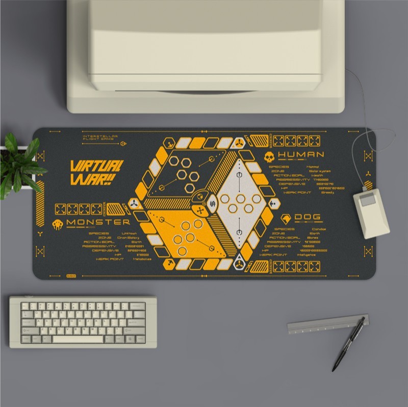 Virtual War Themed Oversized Lock-Edge Mouse Pad