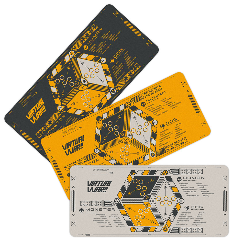 Virtual War Themed Oversized Lock-Edge Mouse Pad