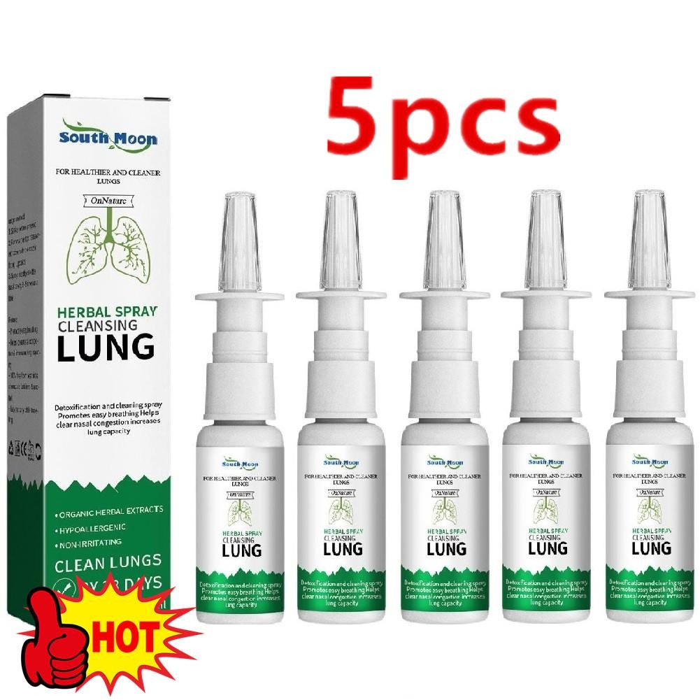 5X 20ml Lung Detox Herbal Cleanser Spray - Anti Snoring and Nasal Congestion Relief