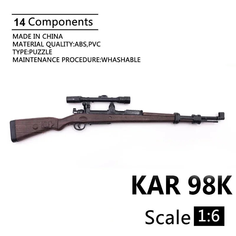 1/6 KAR 98K Mauser Rifle Gun Model  Coated Plastic Military Model Accessories for 12