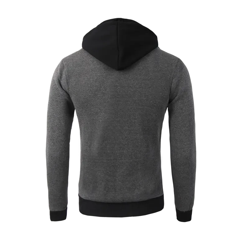 Men's Zip UP Hooded Jacket Fake Two Piece Sports Cardigan Casual Slim Sweatshirt Jacket