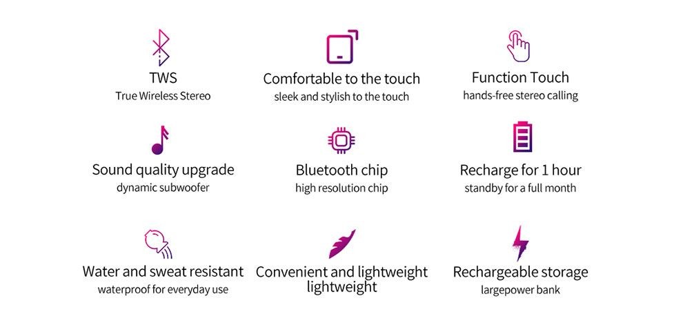 Zealot T3 TWS Wireless Earbuds, Noise Canceling, High Quality Sound, Black