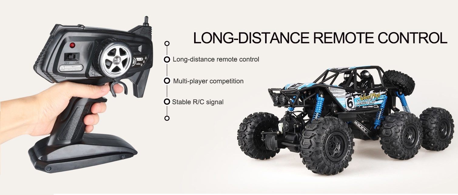 RC Car, Remote Control 6 Wheels, Waterproof Climbing Car, 1:8 Super Big, Orange