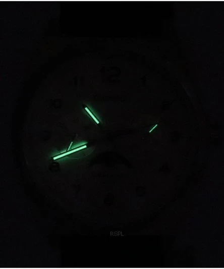 Casio Standard Analog Moon Phase White Dial Leather Strap Quartz MTP-M300L-7A MTPM300L-7 Men's Watch