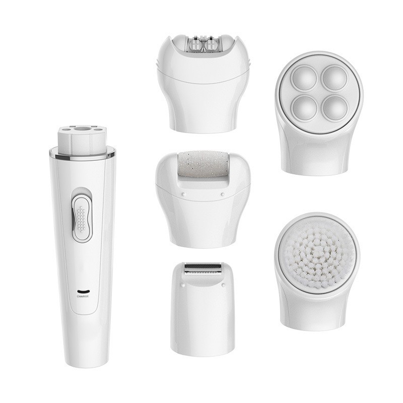 5 in 1 Multi-Functional Portable Face and body Skin Care Electric Massager Scrubber with Facial Latex Brush