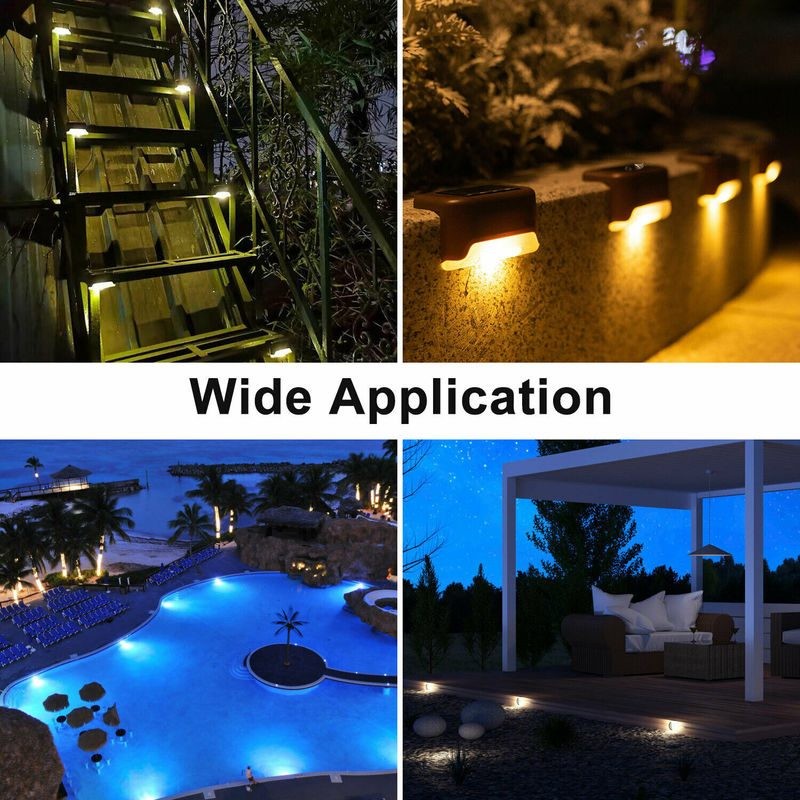 Solar Lights Outdoor Garden Deck Step Stair Lamps