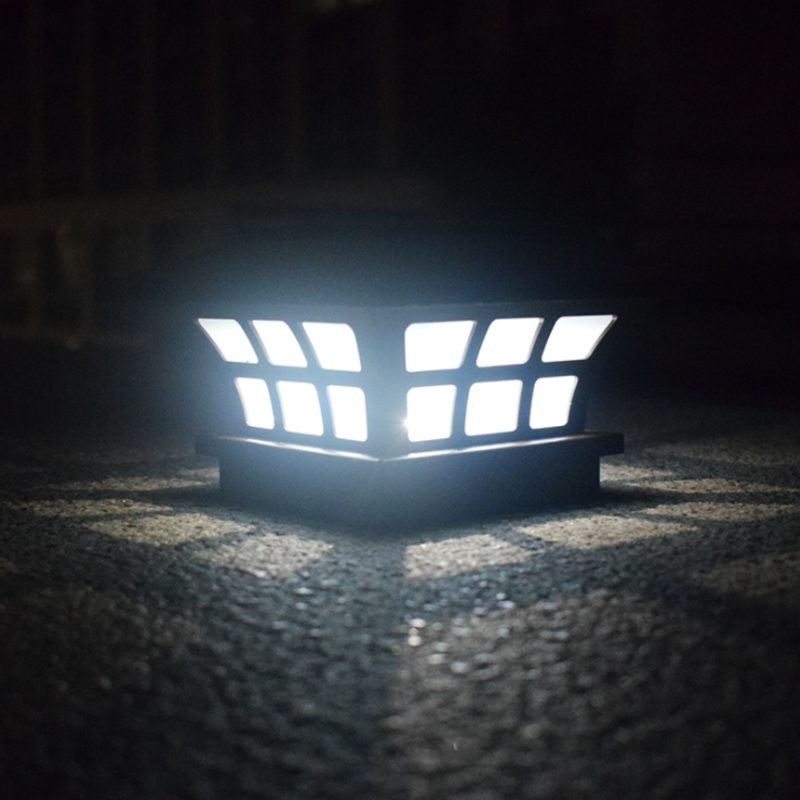 Fence Post Cap Solar Lights Outdoor Lamp Cool Daylight