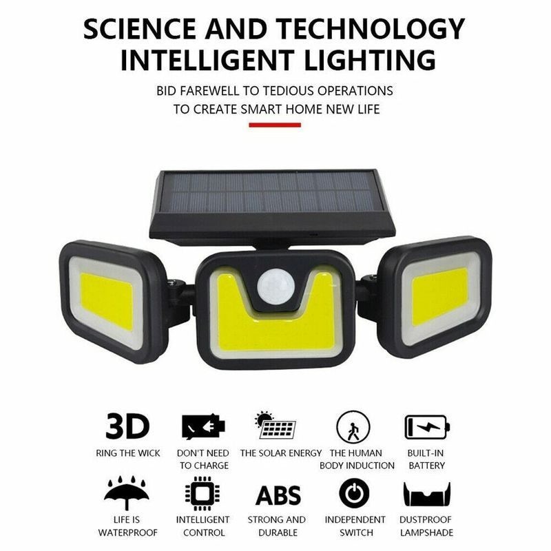 2 x Solar Wall Lights Wall Security Flood Lamp