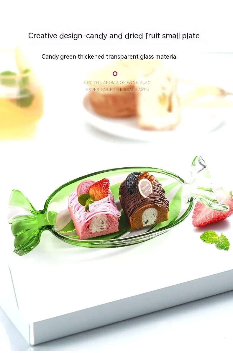 Crystal Glass Fruit Household Living Room Melon Seeds Plate