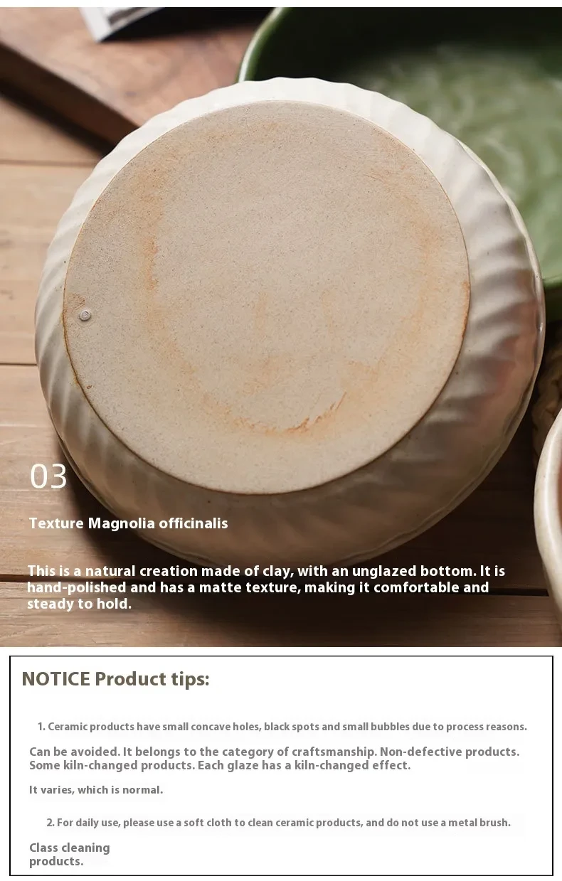 Creamy-white Ceramic Deep Plates Edge Protection Ceramic Soup Plate Bed Bowl