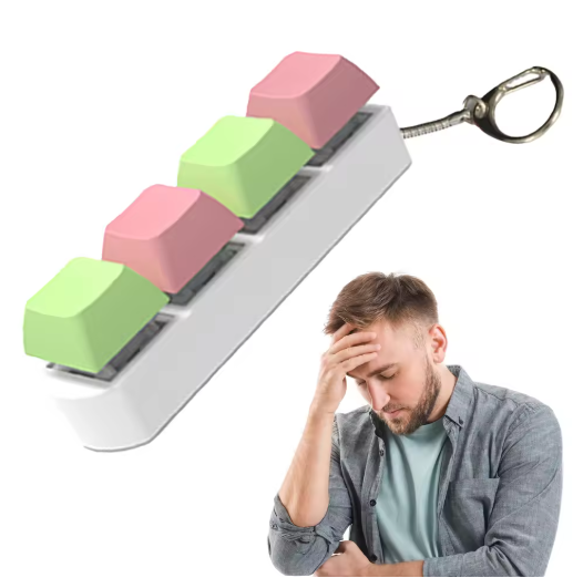 New Antistress Fidget Keyboard Key Toy Stress Relief Keyboard Keychain Toys for Children Adults Finger Keyboard Caps Toy