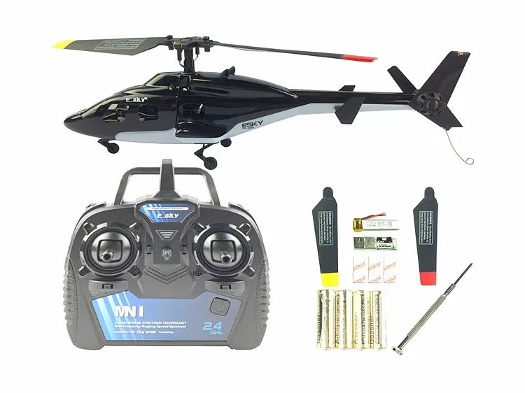 Flybarless four-channel remote control helicopter