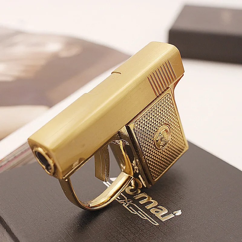Newest Metal Portable Mini Gun Type Lighter  Direct Windproof Gift Collection