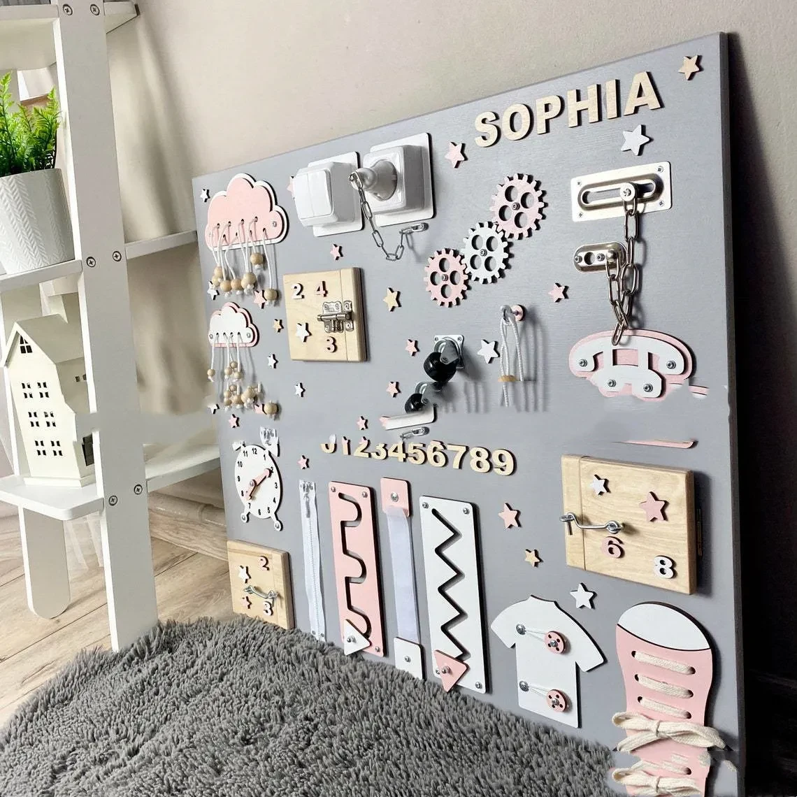 Busyboard Baby Unlocking Toy Montessori Teaching Aid