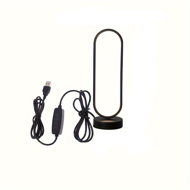 1PC Ring LED Bedside Lamp - Three-Color Dimming Night Light for Bedroom and Living Room