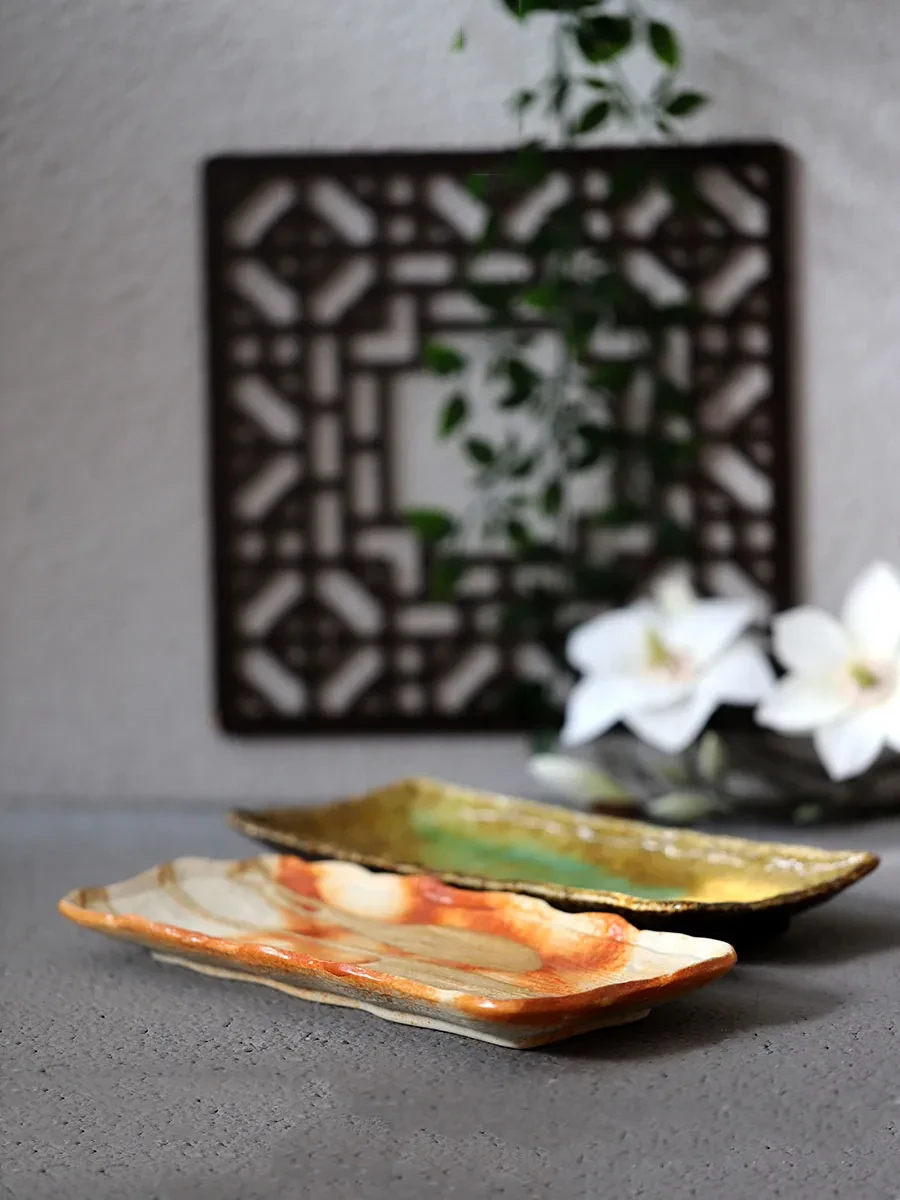 Sushi Long Platter Handmade Rectangular Fruit Salad Plate