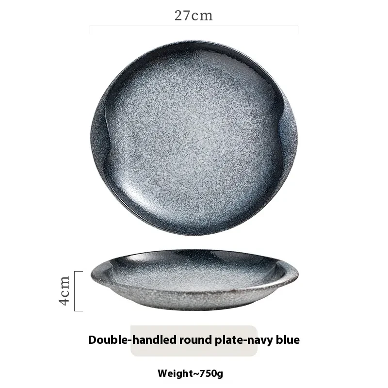 Home Creative Binaural Western Food Large Size Ceramic Plate