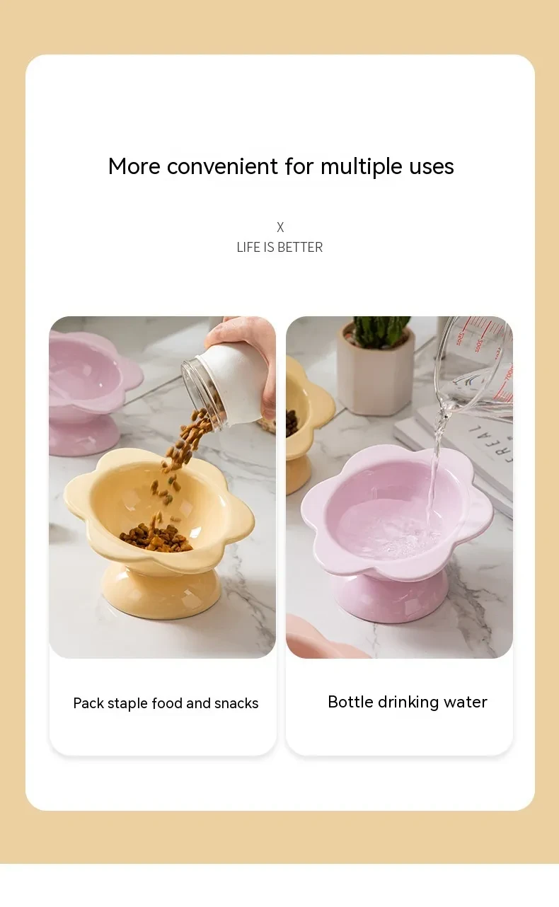 Ceramic Anti-tumble High Leg Cat Bowl