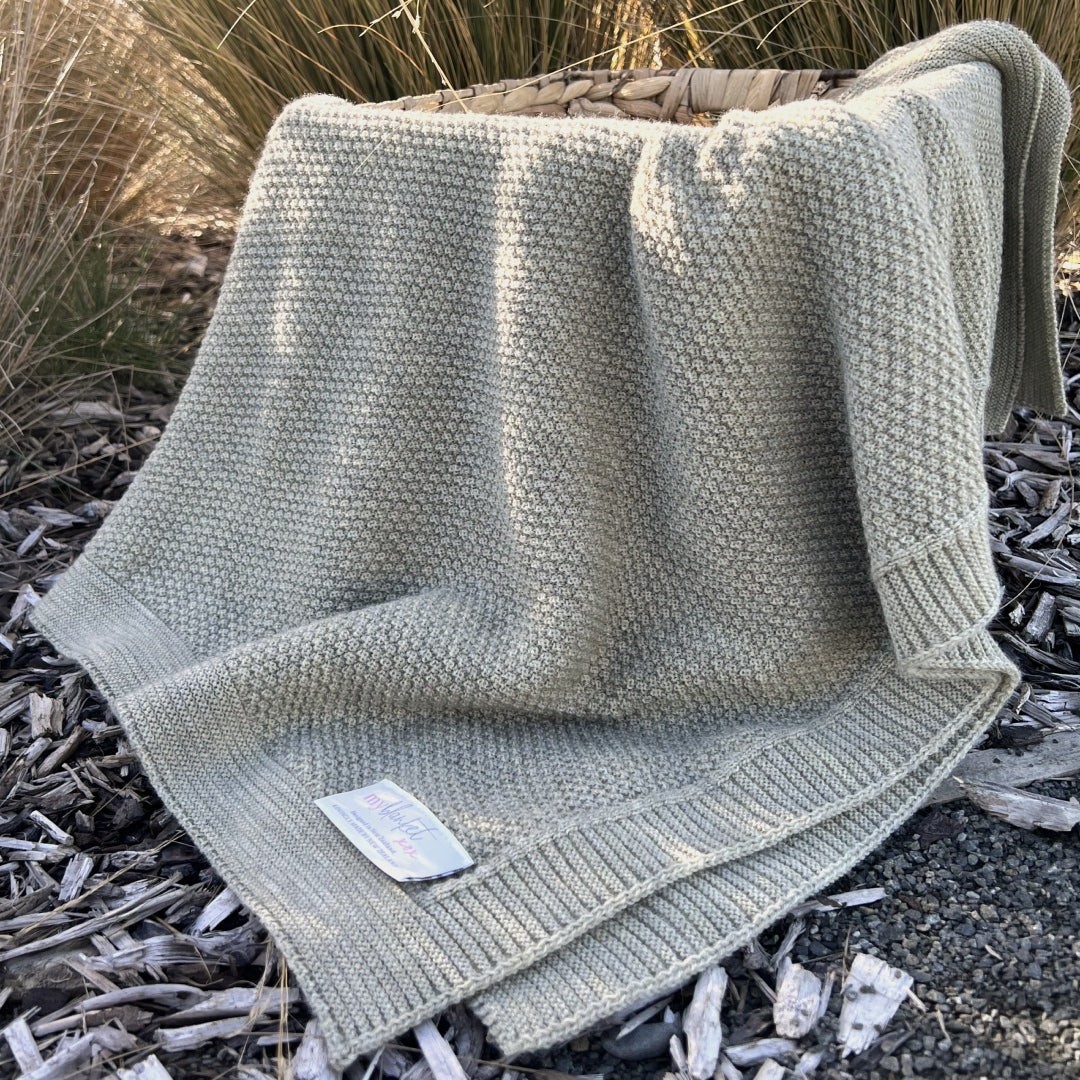 Premium Merino Purl Pattern Blanket