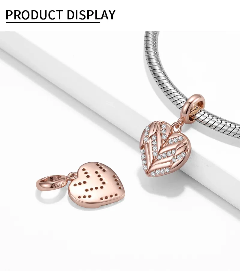 Feather Pendant 925 Sterling Silver Pendant Mother's Day Gift Necklace Diy Accessories