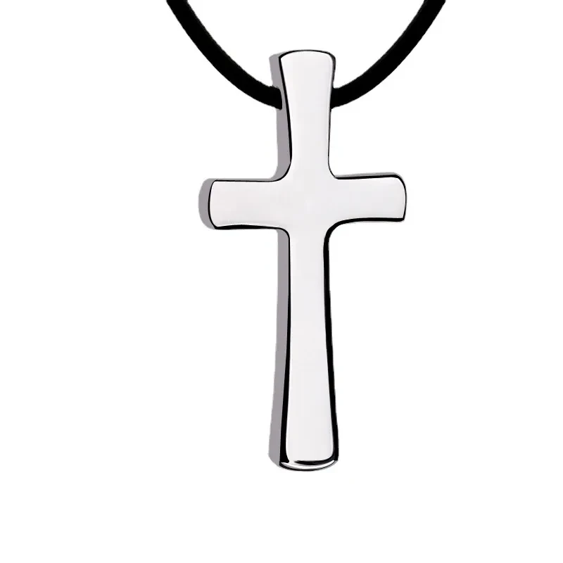 Tungsten Gold Pendant Cross Necklace Men's Accessory Christ Tungsten Steel Pendant