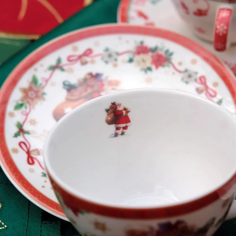 Holiday Teacup Christmas Festival Coffee Set