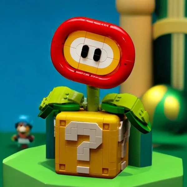 Piranha Plant Model  Fits Flame Flower, Assembled Building Block Brick, Educational Toys