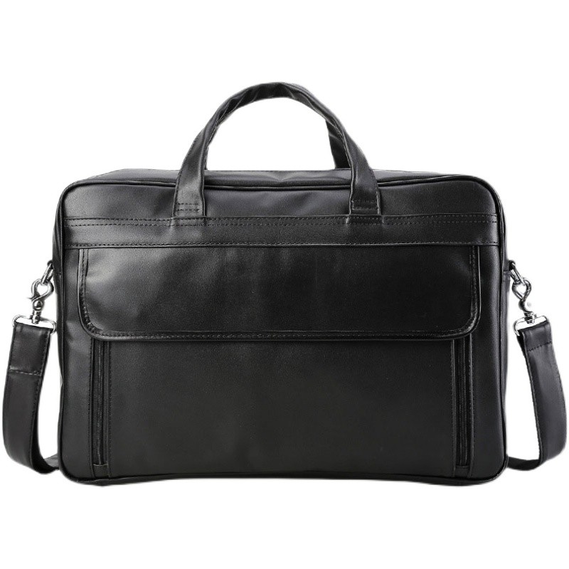 Men's Fashion Large Capacity Leather Handheld Computer Bag