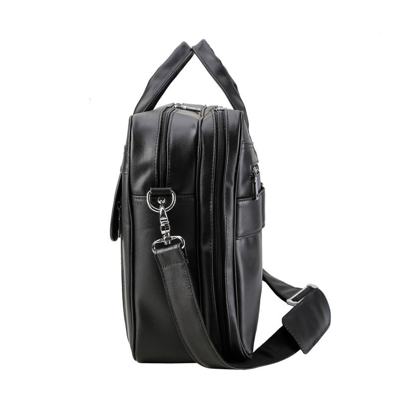 Men's Fashion Large Capacity Leather Handheld Computer Bag