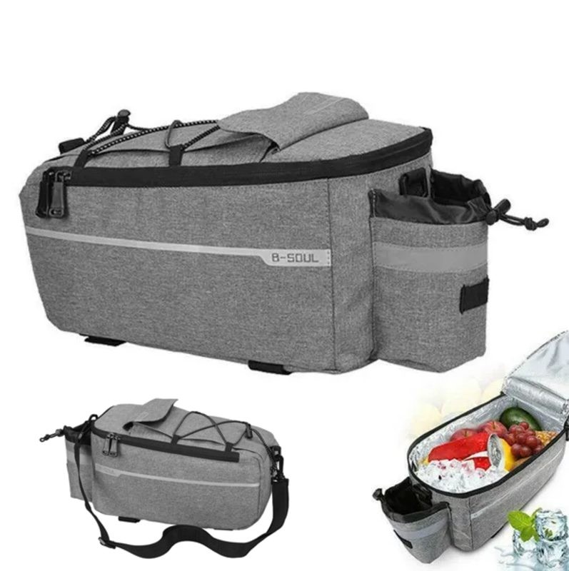 Bicycle Panniers Bag Bike Rear Rack Saddle Bags Grey