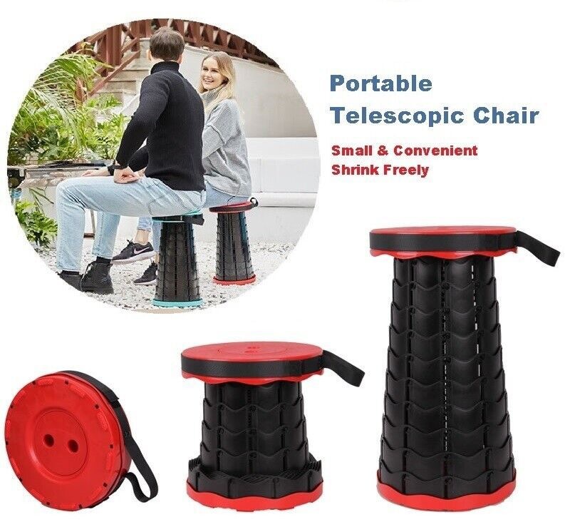 Telescoping Stool Folding Chair Camping Seat Outdoor Fishing