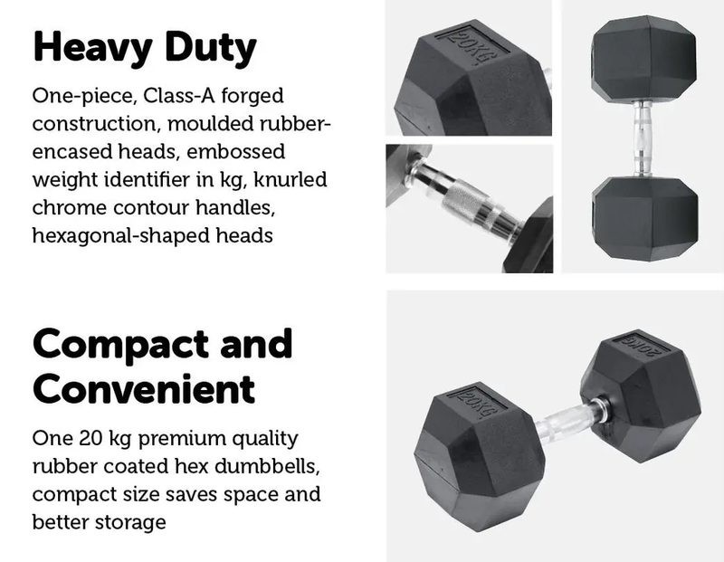 Hex Dumbbell Weight Hexagonal 20KG