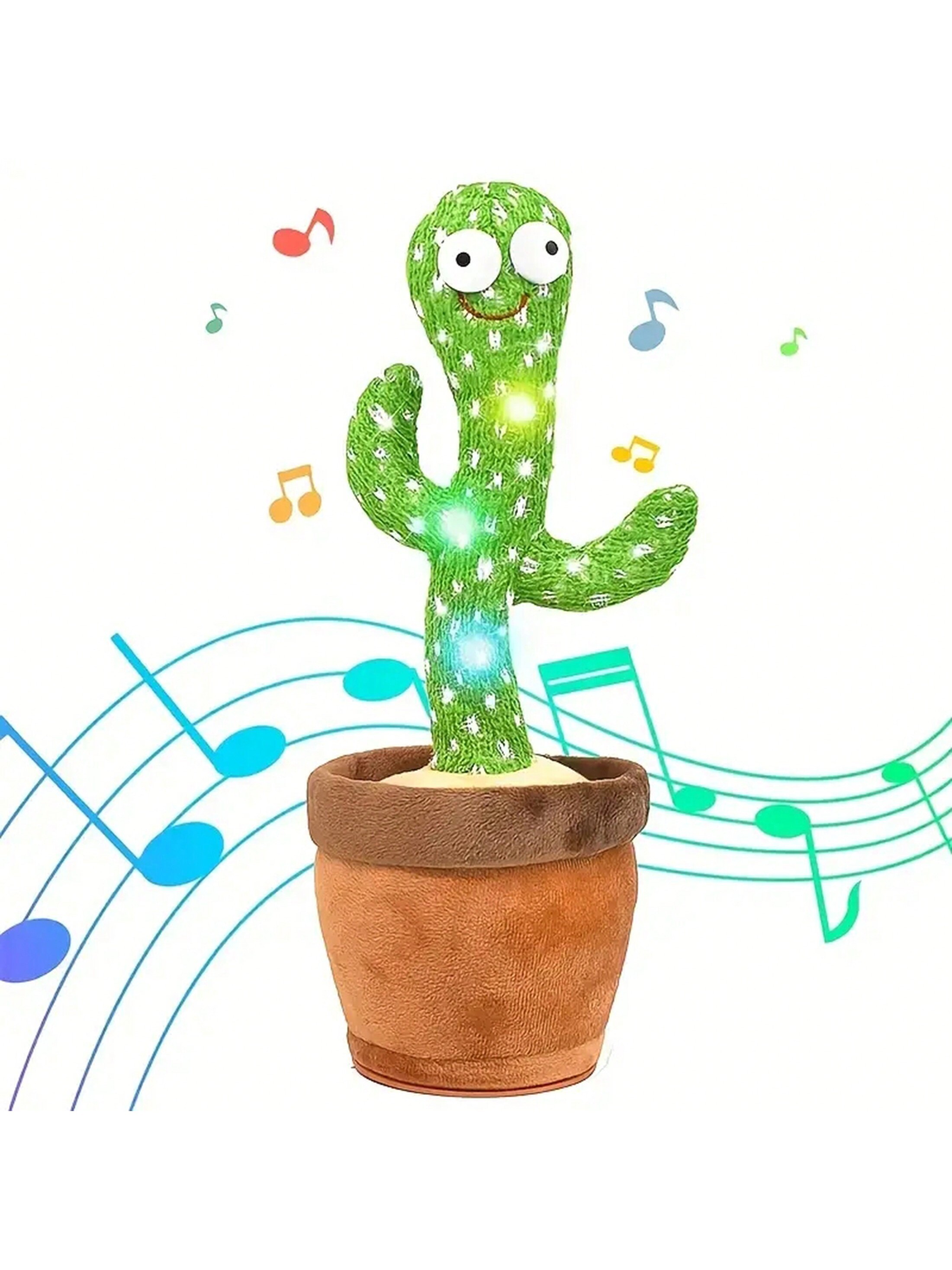 1pc Dancing Talking Cactus Toy - Singing and Mimicking for Babies and Kids