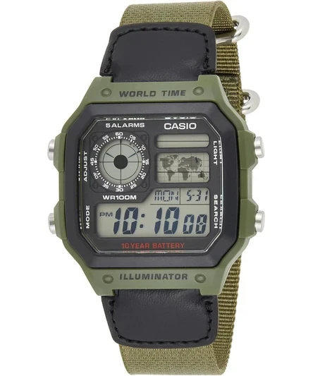 Casio World Time Alarm Digital AE-1200WHB-3BV Men's Watch