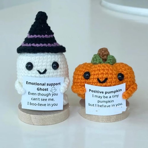Wansheng Pumpkin Ghost Crocheted Ornaments