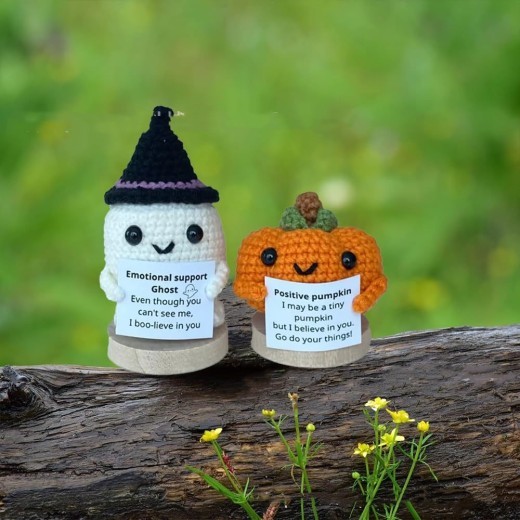 Wansheng Pumpkin Ghost Crocheted Ornaments