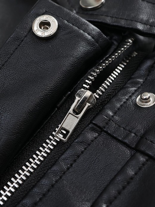 Short Stand Collar Jacket Top Motorcycle Clothing