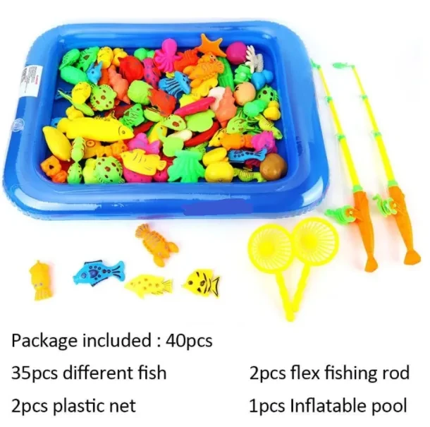 Children's Fishing Toy Pool Set, Baby Magnetic Fishing