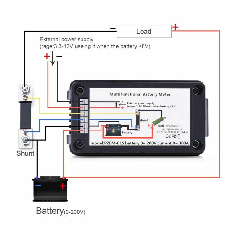 Battery Monitor Current Power Meter 100A Shunt