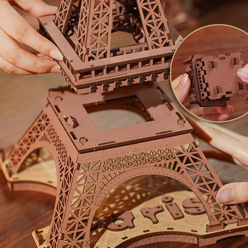 Eiffel Tower Wooden 3D Puzzle Model