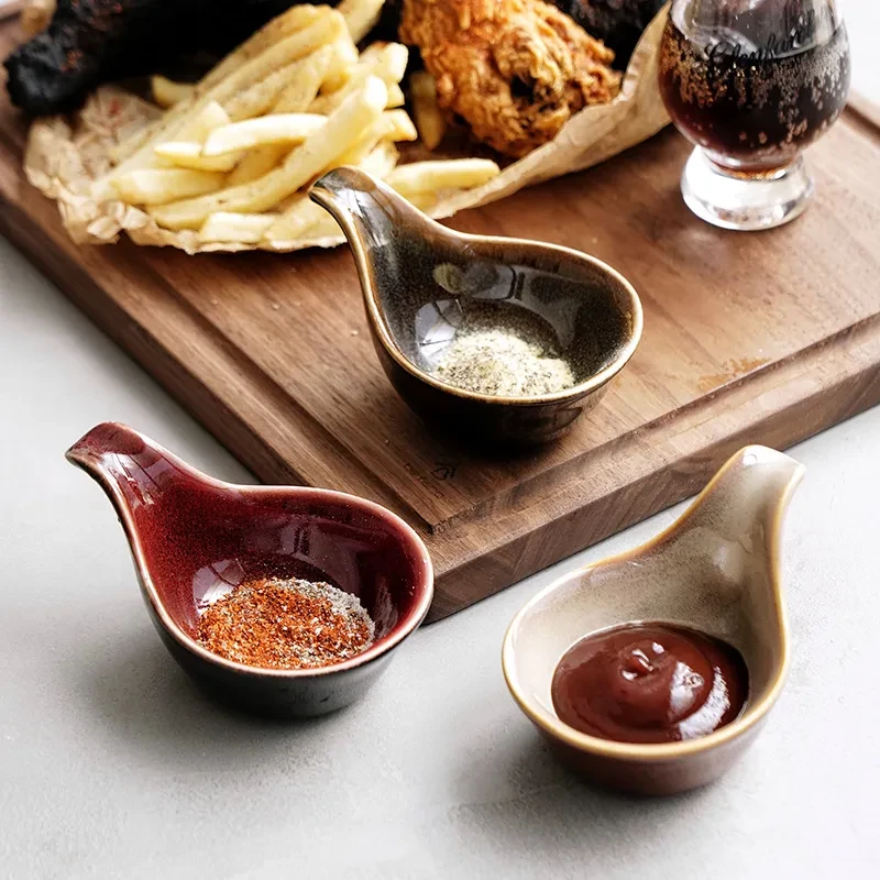 Creative Ceramic Sauce Plate Domestic Hot Pot Seasoning Plate