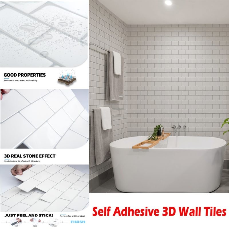 Self Adhesive Wallpaper 3D Wall Tiles 5 Sheets