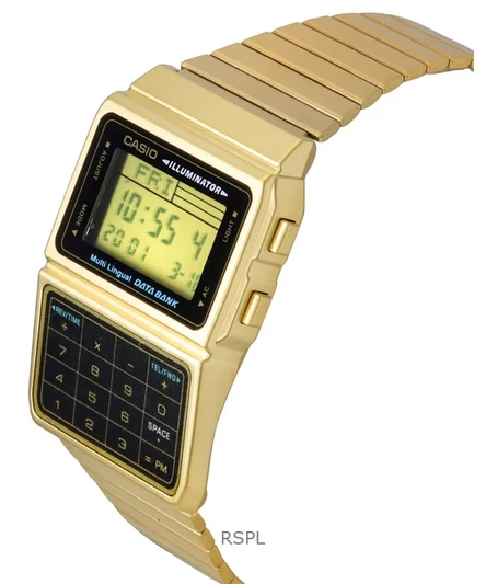 Casio Digital Stainless Steel Data Bank Multi-Lingual DBC-611G-1DF DBC-611G-1 Mens Watch